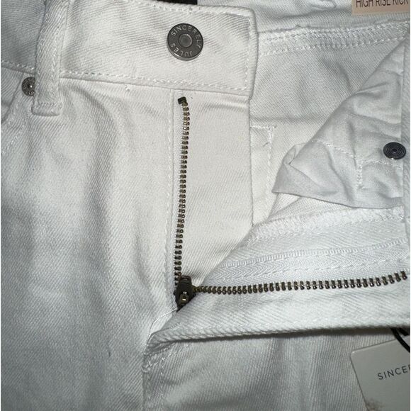 Sincerely Jules NWT LADIES HIGH RISE KICK BELL CROP SIZE 0 WHITE DESTROYED JEANS - Picture 6 of 9